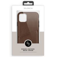 Selencia Vayu Vegan Lederen Backcover iPhone 12 (Pro) - Bruin