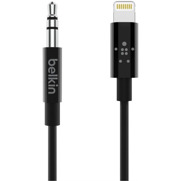 Belkin Rockstar Lightning naar AUX kabel - 1,8 meter - Zwart