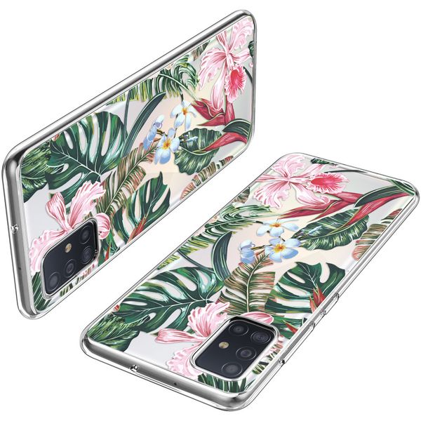 iMoshion Design hoesje Samsung Galaxy A51 - Jungle - Groen / Roze