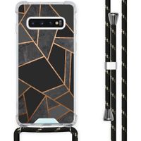 iMoshion Design hoesje met koord Samsung Galaxy S10 - Grafisch Koper - Zwart / Goud