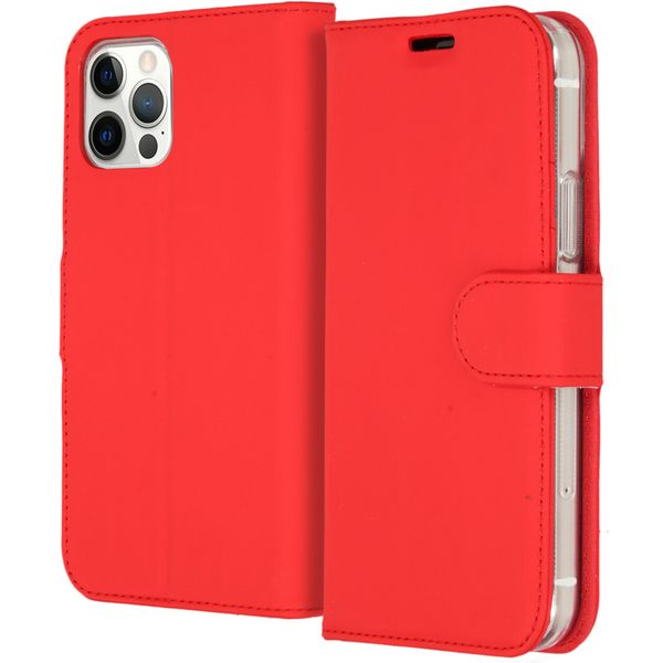 Accezz Wallet Softcase Bookcase iPhone 12 (Pro) - Rood