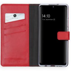 Selencia Echt Lederen Bookcase Samsung Galaxy A42 - Rood