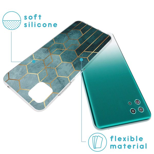 iMoshion Design hoesje Samsung Galaxy A22 (5G) - Patroon - Groen