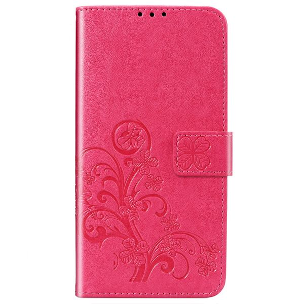 Klavertje Bloemen Bookcase OnePlus 8 Pro - Fuchsia