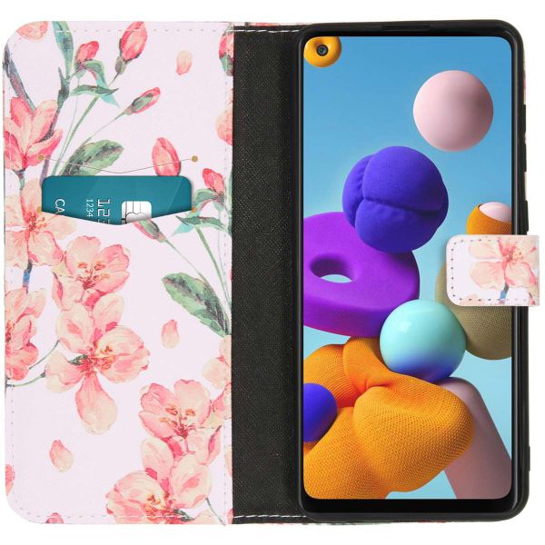 iMoshion Design Softcase Bookcase Samsung Galaxy A21s - Bloem - Roze