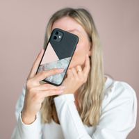 iMoshion Design hoesje iPhone 11 - Marmer - Roze / Zwart