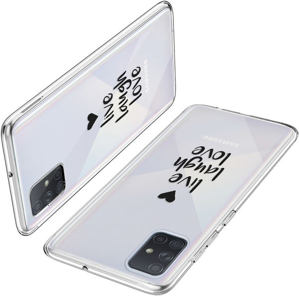 iMoshion Design hoesje Samsung Galaxy A71 - Live Laugh Love - Zwart