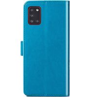 Klavertje Bloemen Bookcase Samsung Galaxy A31 - Turquoise