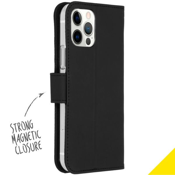 Accezz Wallet Softcase Bookcase iPhone 12 (Pro) - Zwart