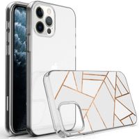 iMoshion Design hoesje iPhone 12 (Pro) - Grafisch Koper / Wit