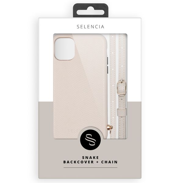 Selencia Aina Slang Hoesje met koord iPhone 8 Plus / 7 Plus - Wit