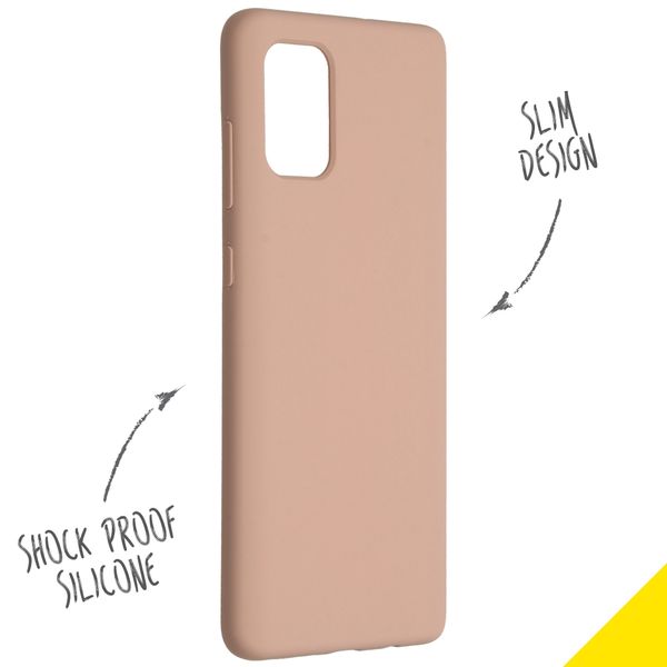 Accezz Liquid Silicone Backcover Samsung Galaxy A71 - Roze