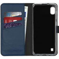 Selencia Echt Lederen Bookcase Samsung Galaxy A10 - Blauw