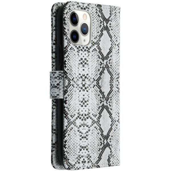 Slangenprint Bookcase iPhone 11 Pro - Wit