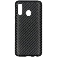 Carbon Hardcase Backcover Samsung Galaxy A40 - Zwart