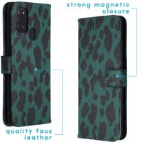 iMoshion Design Softcase Bookcase Galaxy A21s - Green Leopard