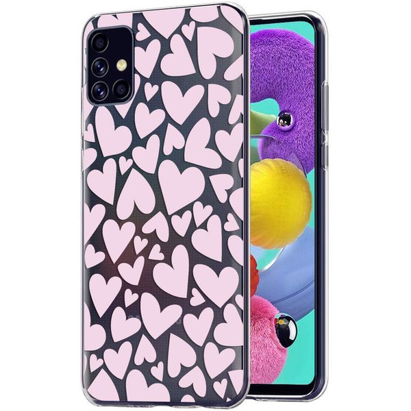 iMoshion Design hoesje Samsung Galaxy A51 - Hartjes - Roze