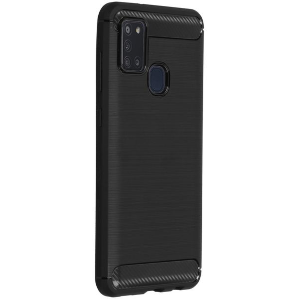 Brushed Backcover Samsung Galaxy A21s - Zwart