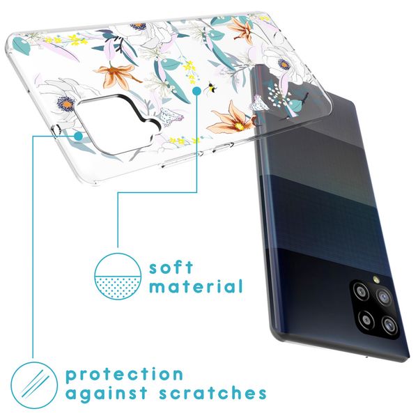 iMoshion Design hoesje Samsung Galaxy A42 - Bloem - Wit