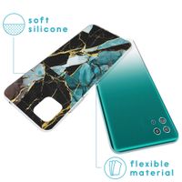 iMoshion Design hoesje Galaxy A22 (5G) - Marmer - Gebroken Blauw