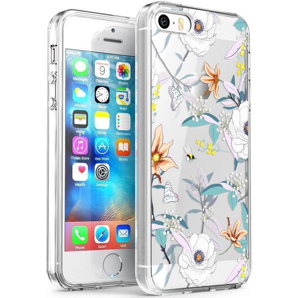 iMoshion Design hoesje iPhone 5 / 5s / SE - Bloem - Wit