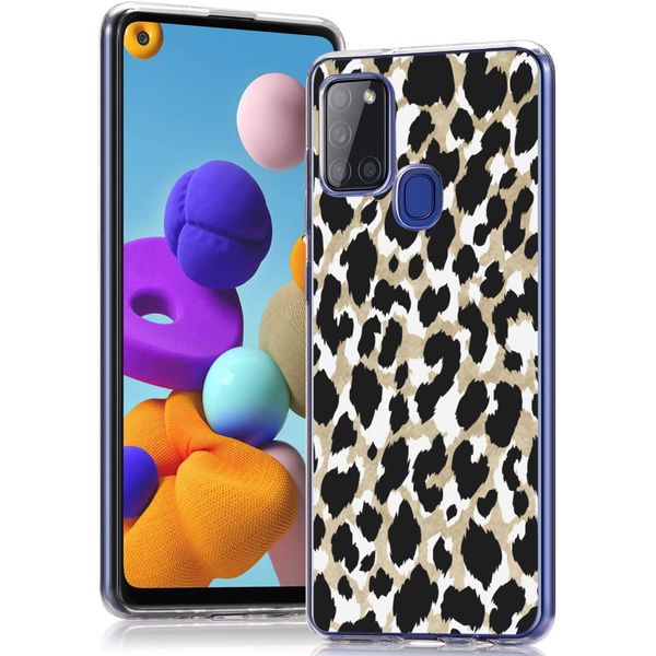 iMoshion Design hoesje Samsung Galaxy A21s - Luipaard / Zwart