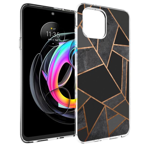 iMoshion Design hoesje Motorola Edge 20 Lite - Grafisch Koper / Zwart