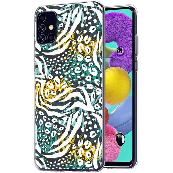 iMoshion Design hoesje Galaxy A51 - Jungle - Wit / Zwart / Groen