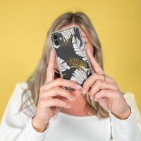 iMoshion Design hoesje Samsung Galaxy A71 - Bladeren / Zwart