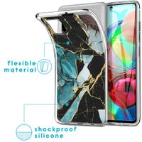 iMoshion Design hoesje Samsung Galaxy A71 - Marmer - Gebroken Blauw