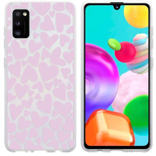 iMoshion Design hoesje Samsung Galaxy A41 - Hartjes - Roze