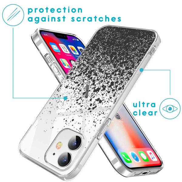 iMoshion Design hoesje iPhone 12 Mini - Spetters - Zwart