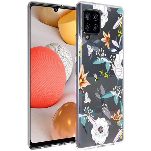 iMoshion Design hoesje Samsung Galaxy A42 - Bloem - Wit