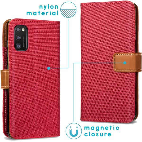 iMoshion Luxe Canvas Bookcase Samsung Galaxy A41 - Rood