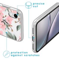 iMoshion Design hoesje iPhone Xr - Bloem - Roze / Groen