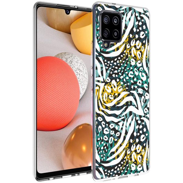 iMoshion Design hoesje Galaxy A42 - Jungle - Wit / Zwart / Groen