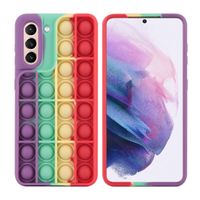 iMoshion Pop It Fidget Toy - Pop It hoesje Galaxy S21 - Rainbow