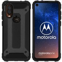 iMoshion Rugged Xtreme Backcover Motorola One Vision - Zwart