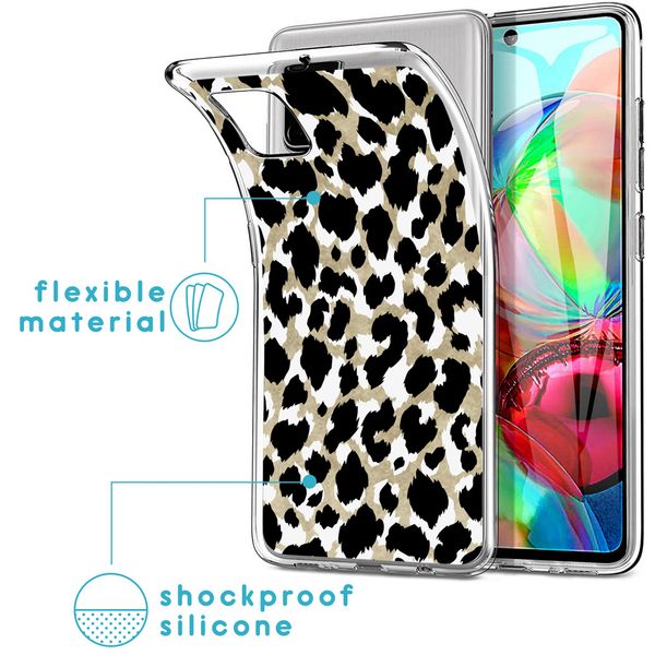 iMoshion Design hoesje Samsung Galaxy A71 - Luipaard / Zwart