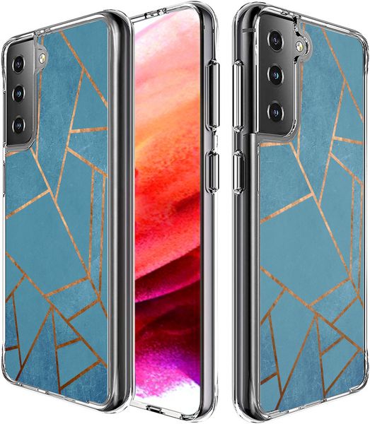 iMoshion Design hoesje Samsung Galaxy S21 FE - Grafisch Koper / Blauw