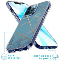 iMoshion Design hoesje iPhone 12 (Pro) - Grafisch Koper / Blauw