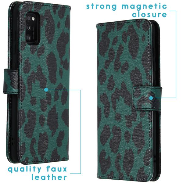 iMoshion Design Softcase Bookcase Samsung Galaxy A41 - Green Leopard