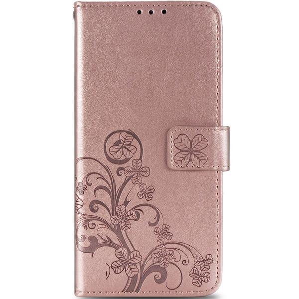 Klavertje Bloemen Bookcase Huawei P Smart (2020) - Rosé Goud