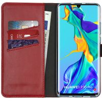 Selencia Echt Lederen Bookcase Huawei P30 Pro - Rood