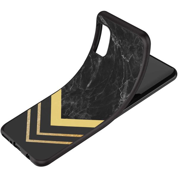 iMoshion Design hoesje Samsung Galaxy A71 - Marmer / Zwart