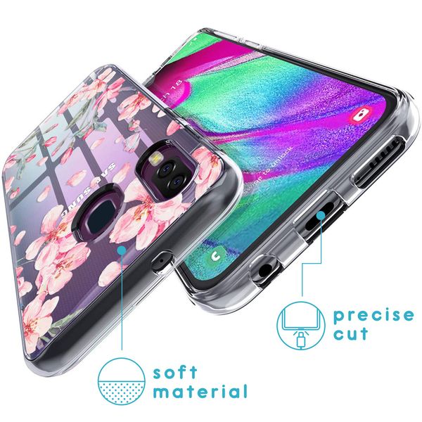 iMoshion Design hoesje Samsung Galaxy A40 - Bloem - Roze