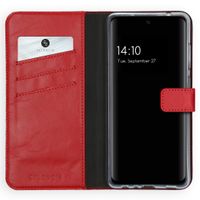 Selencia Echt Lederen Bookcase Samsung Galaxy A72 - Rood