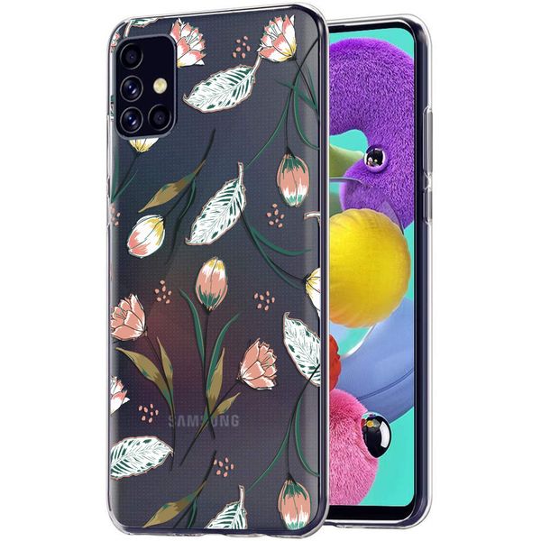 iMoshion Design hoesje Samsung Galaxy A51 - Bloem - Roze / Groen