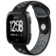 iMoshion Siliconen sport bandje Fitbit Versa 2 / Lite - Zwart / Grijs