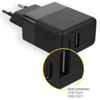 Accezz Wall Charger Samsung Galaxy A52 (4G) - Oplader - USB-C en USB aansluiting - Power Delivery - 20 Watt - Zwart